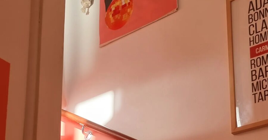 TUESDAY 

Ohh dit zonnetje in Oktober zorgt voor zulke mooie plaatjes in onze trapopgang aan het einde van de middag
De kleur op de muur is rood met k...